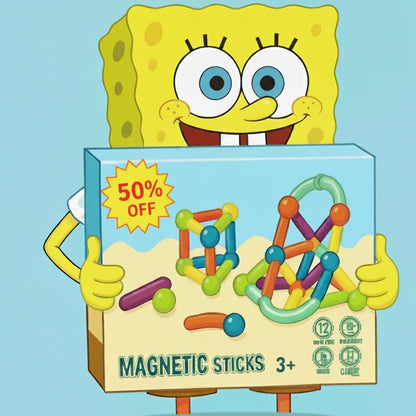 Zestaw czterdziestu dwóch magnetycznych patyczków konstrukcyjnych