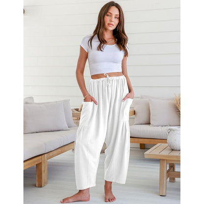 Mara - Luchtige broek met koordsluiting
