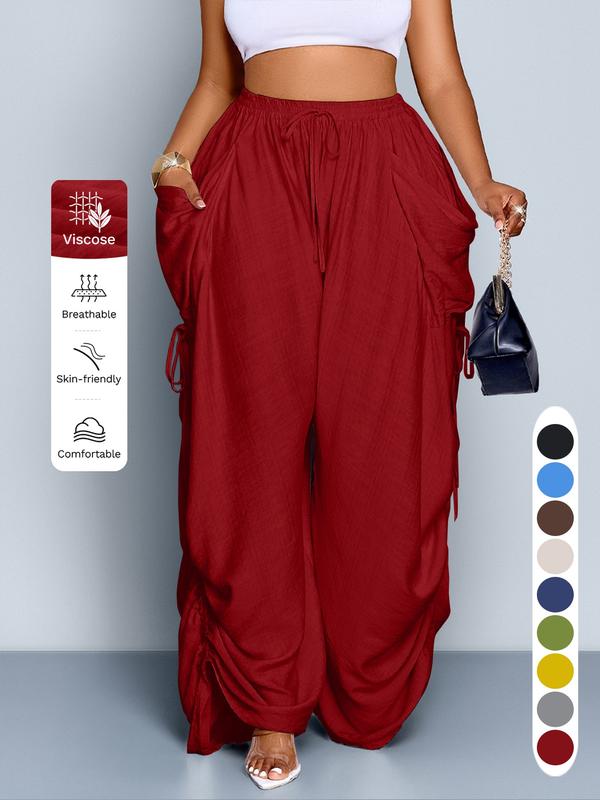 Mara - Luchtige wijde broek met koordsluiting