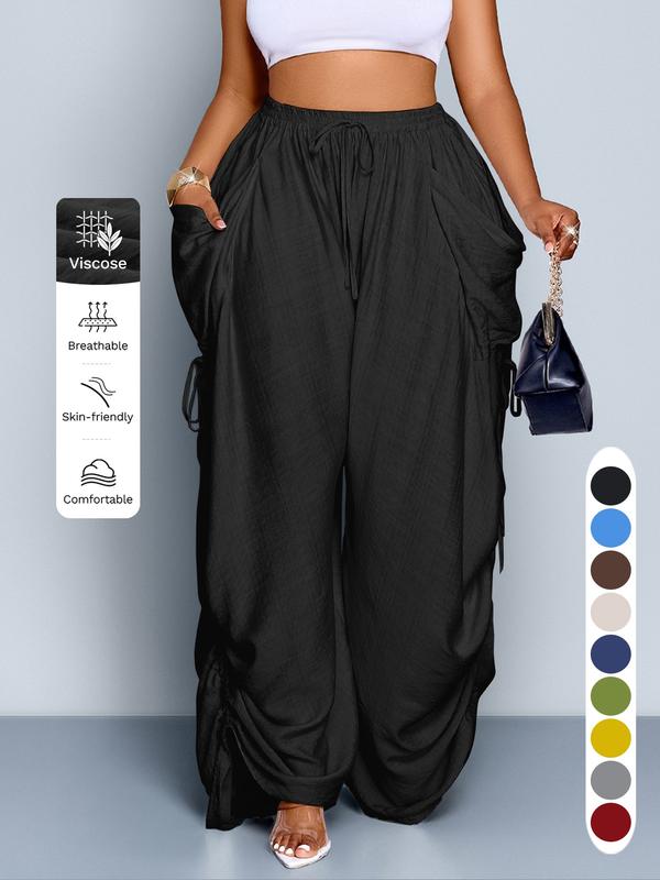 Mara - Luchtige wijde broek met koordsluiting