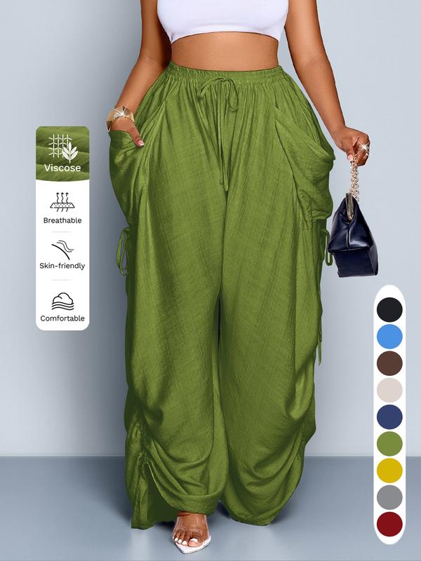 Mara - Luchtige wijde broek met koordsluiting