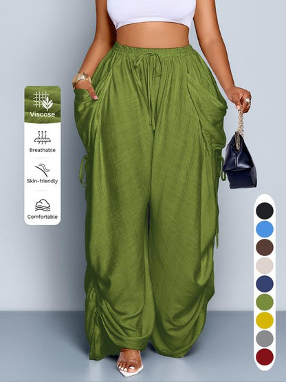 Mara - Luchtige wijde broek met koordsluiting