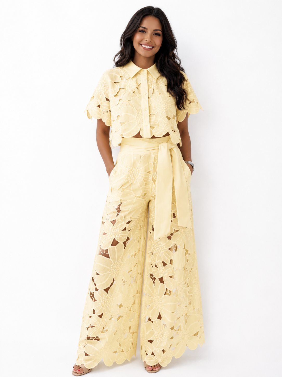 Isabela - Tweedelige kanten dames set