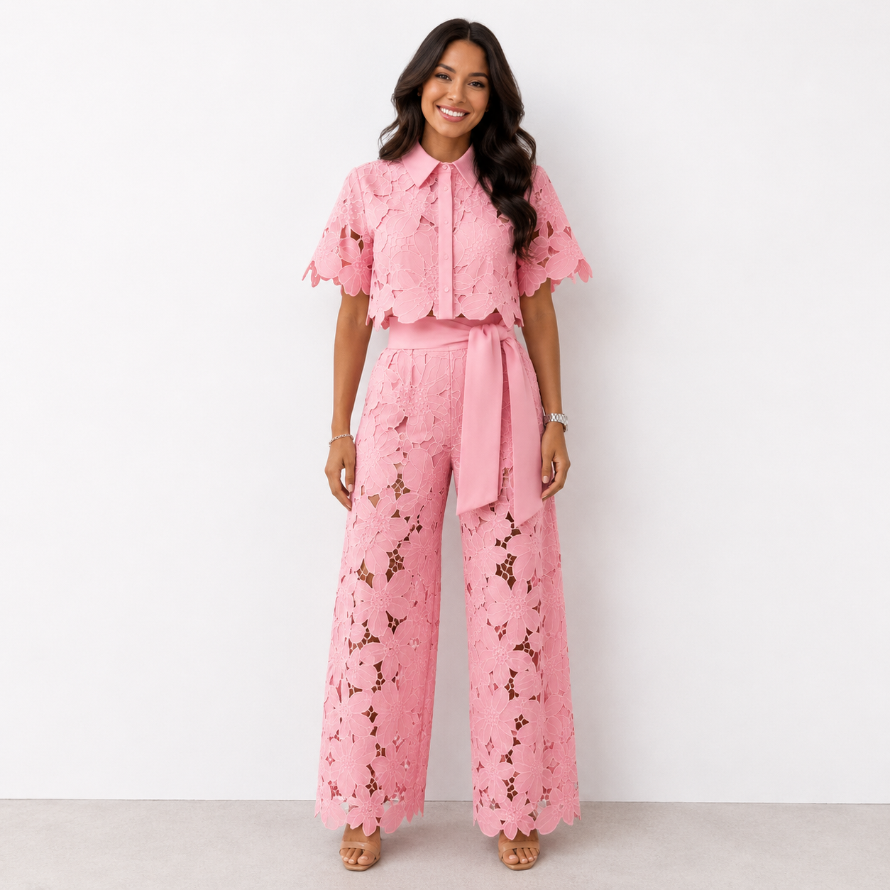 Isabela - Tweedelige kanten dames set