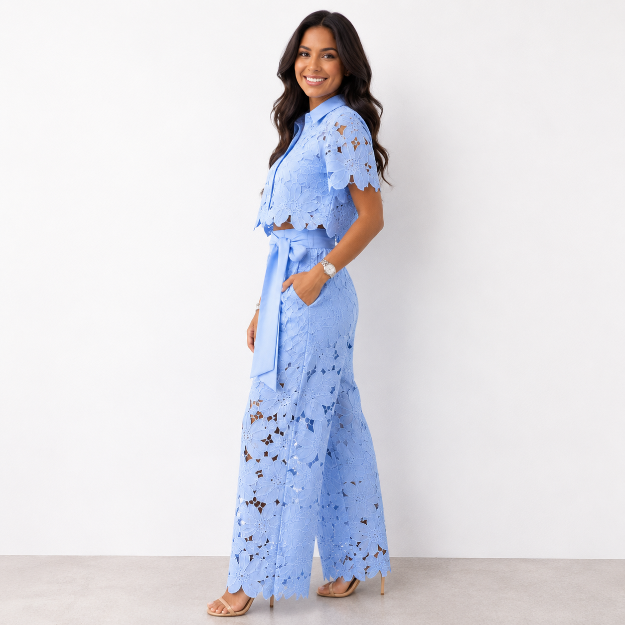 Isabela - Tweedelige kanten dames set