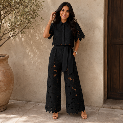 Isabela - Tweedelige kanten dames set