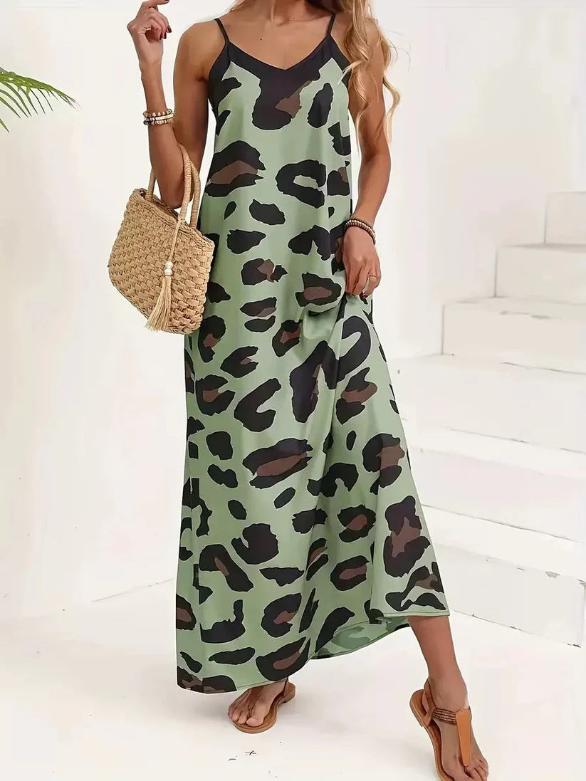 Wilda - Losvallende maxi jurk met print