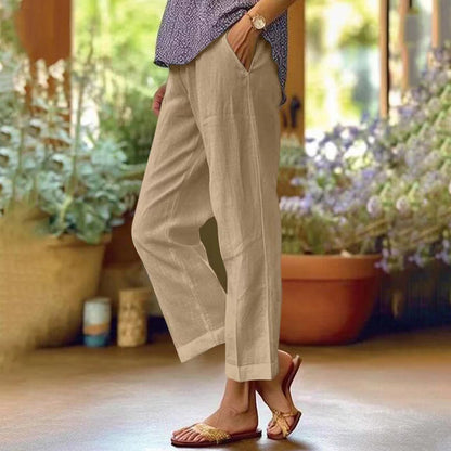 Velina - Losvallende linnen damesbroek