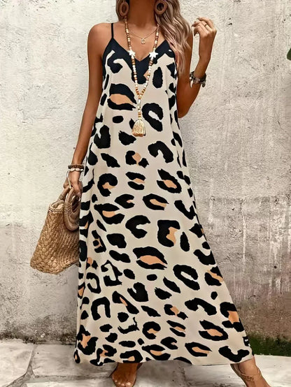 Wilda - Losvallende maxi jurk met print