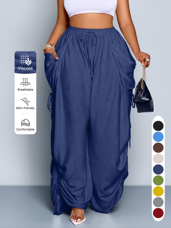 Mara - Luchtige wijde broek met koordsluiting
