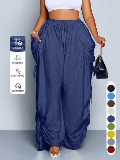 Mara - Luchtige wijde broek met koordsluiting