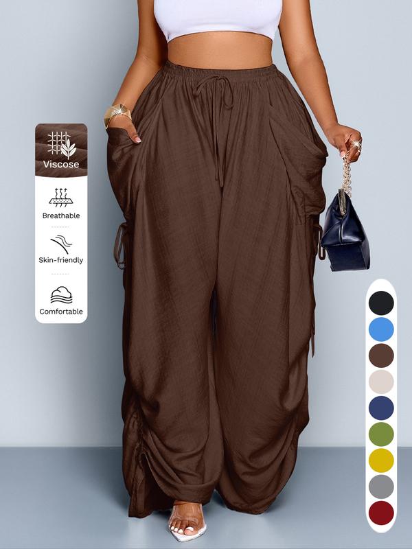 Mara - Luchtige wijde broek met koordsluiting