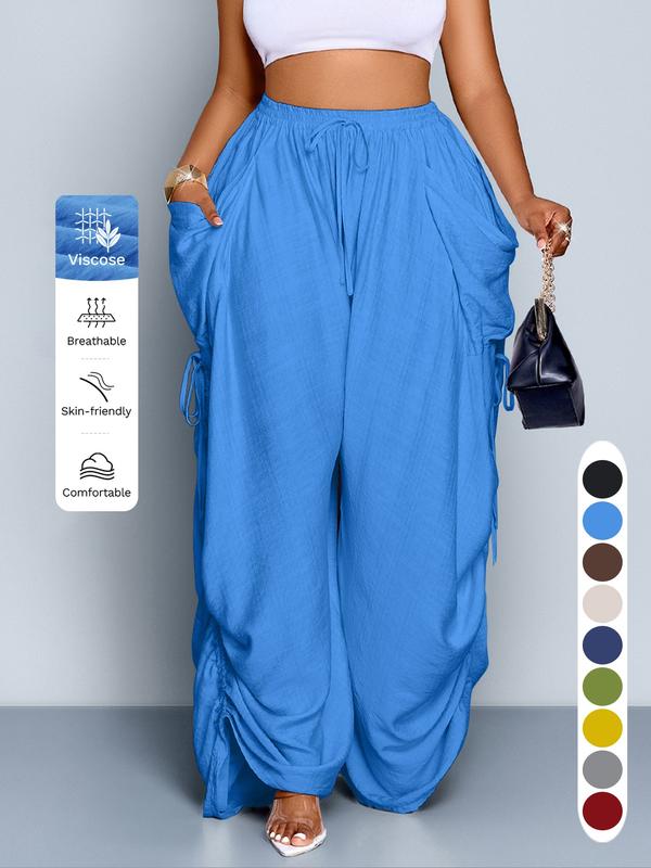 Mara - Luchtige wijde broek met koordsluiting