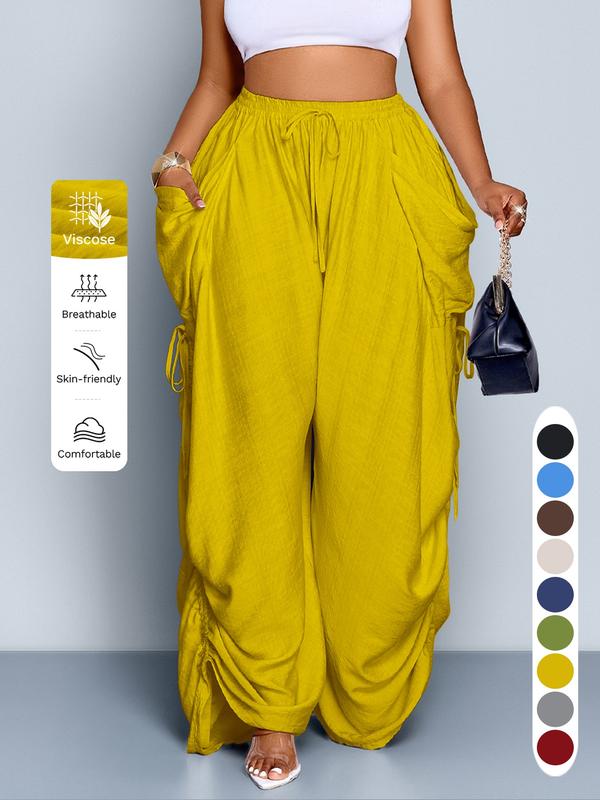 Mara - Luchtige wijde broek met koordsluiting