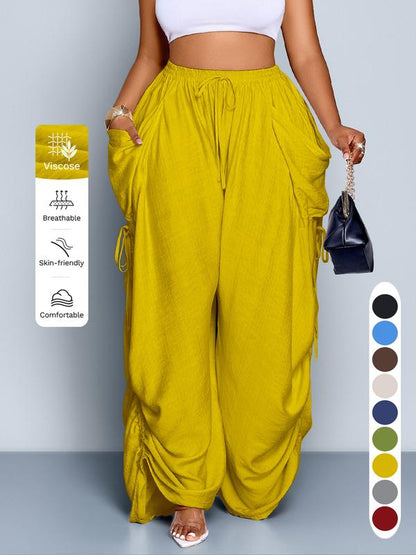 Mara - Luchtige wijde broek met koordsluiting