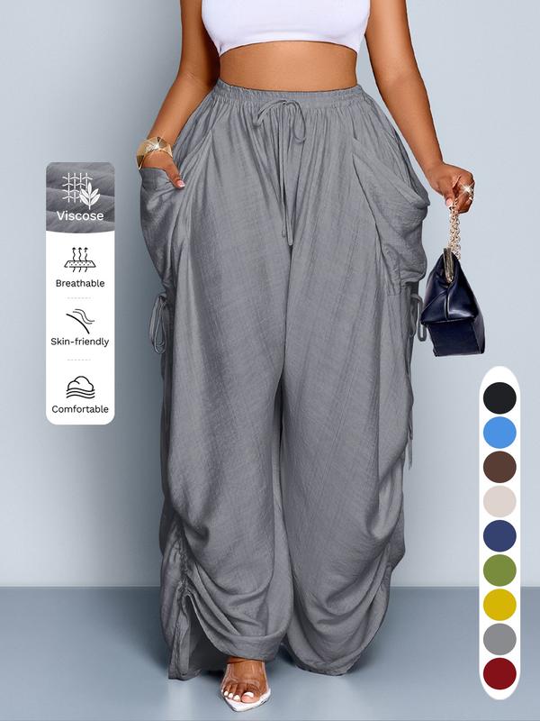 Mara - Luchtige wijde broek met koordsluiting