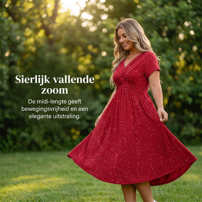 Valeria - Elegante glitterjurk met V-hals