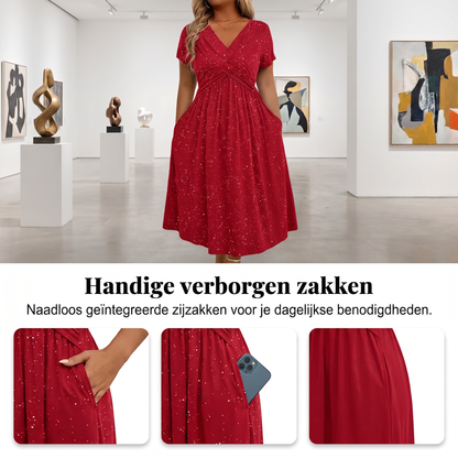 Valeria - Elegante glitterjurk met V-hals