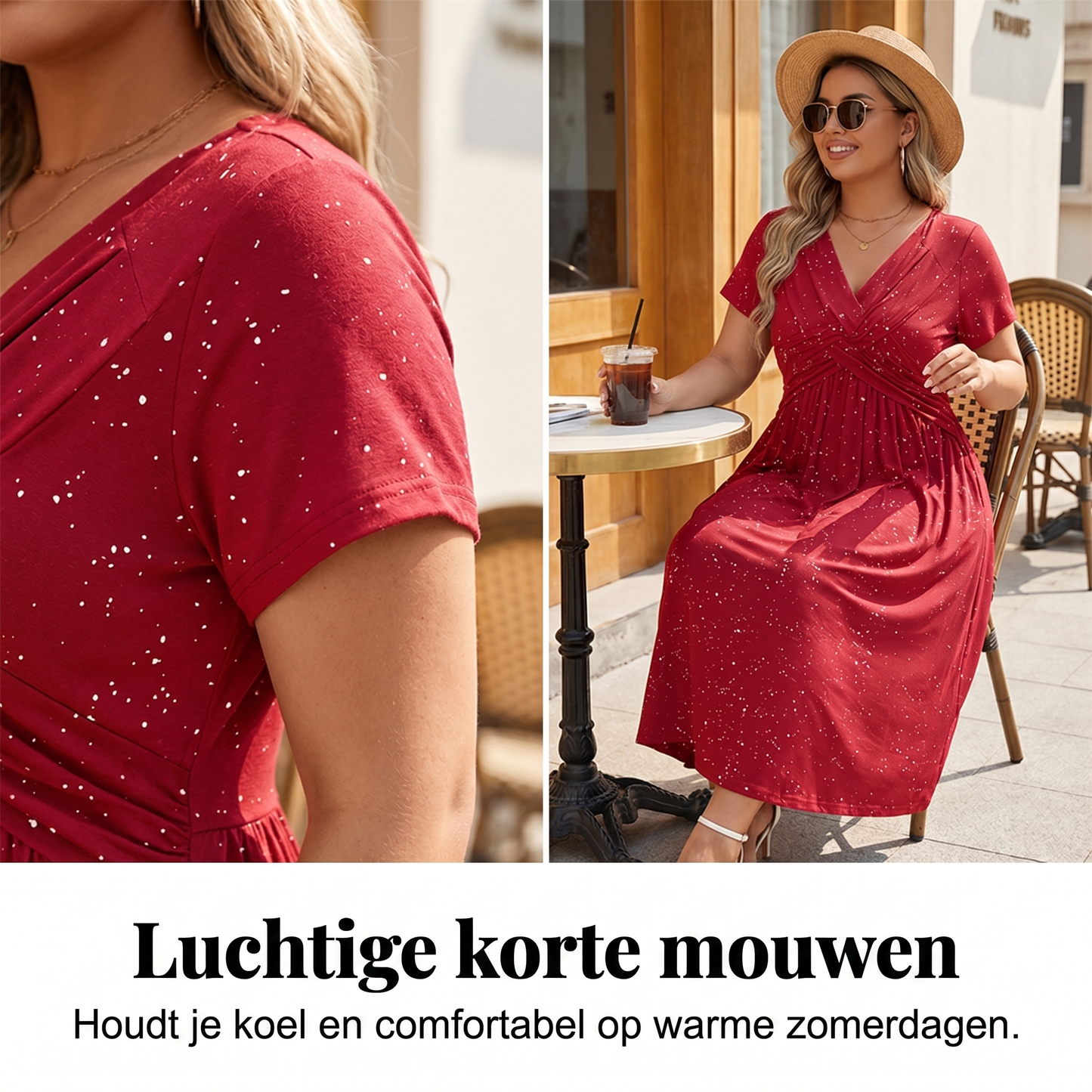 Valeria - Elegante glitterjurk met V-hals