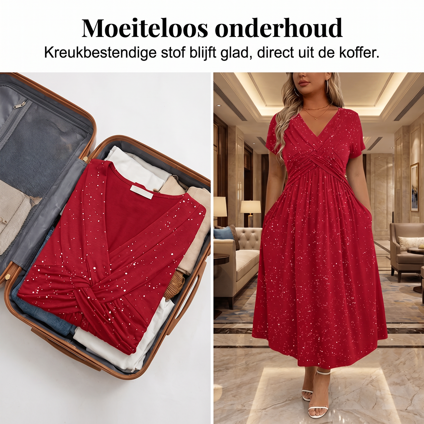 Valeria - Elegante glitterjurk met V-hals