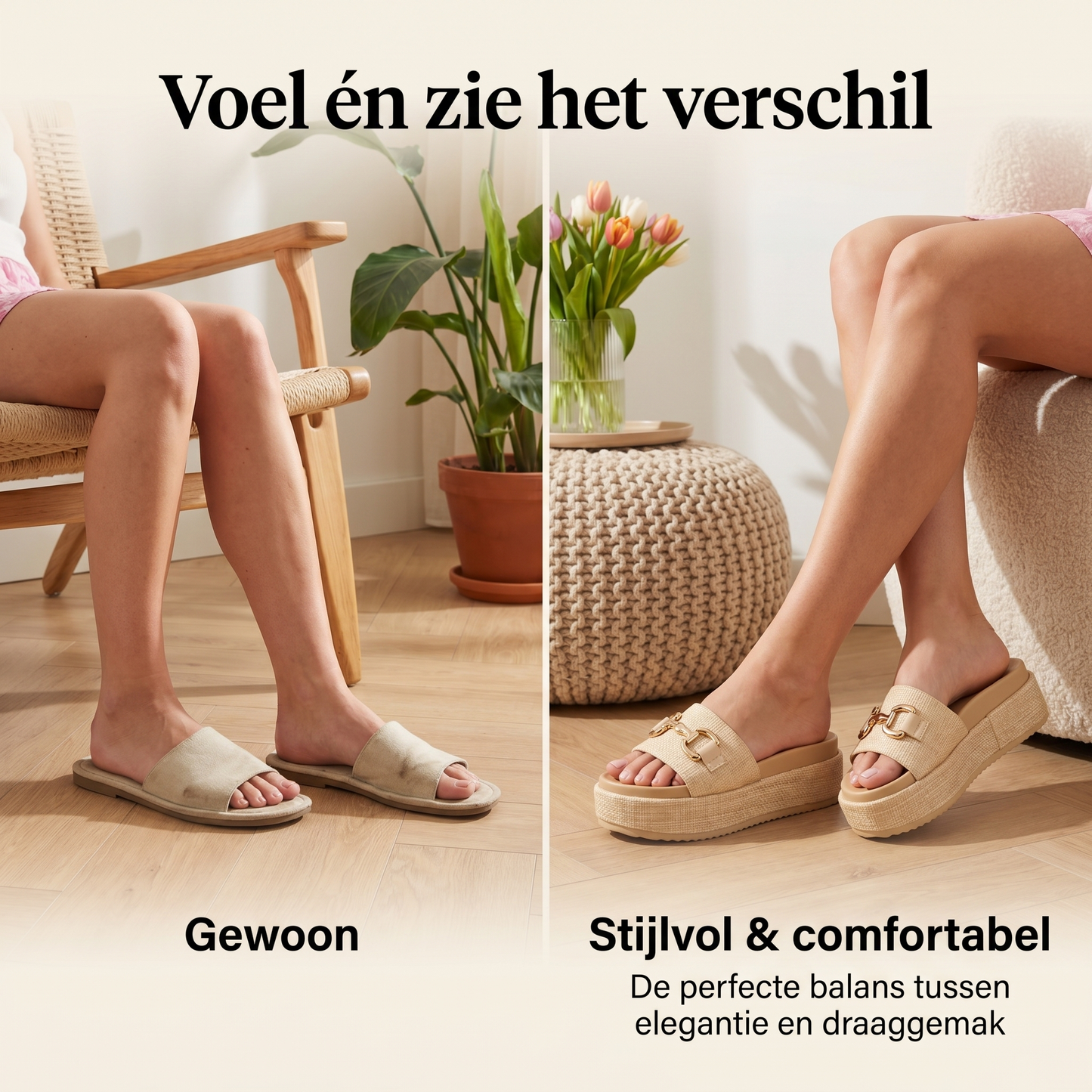 Eline - Orthopedisch geïnspireerde plateau slippers