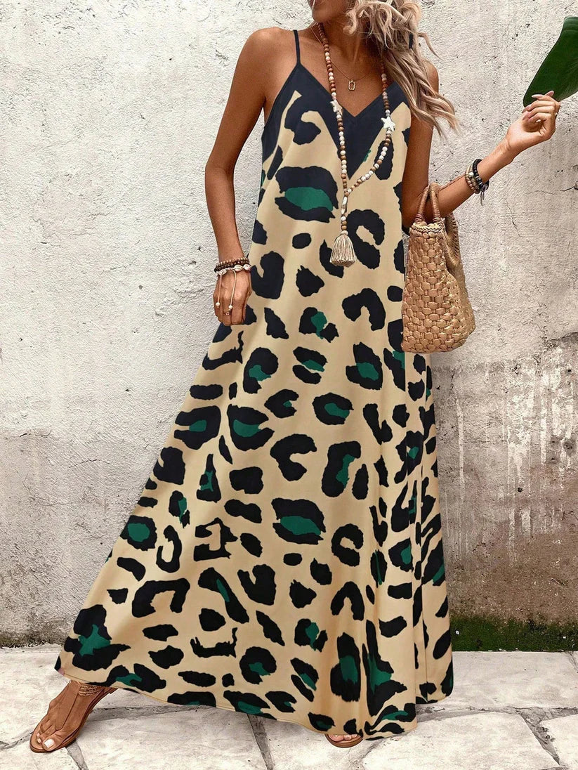 Wilda - Losvallende maxi jurk met print