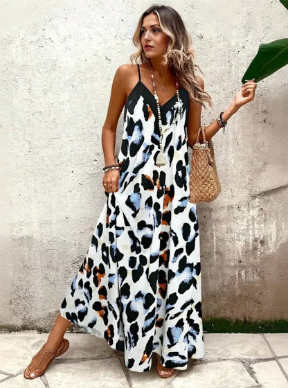 Wilda - Losvallende maxi jurk met print