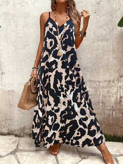 Wilda - Losvallende maxi jurk met print