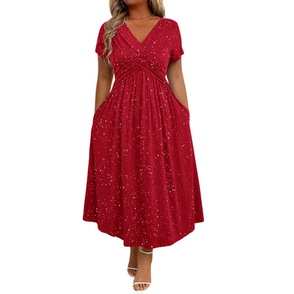 Valeria - Elegante glitterjurk met V-hals