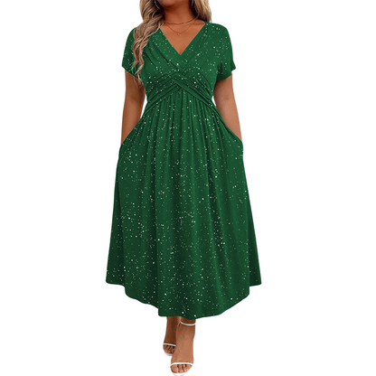 Valeria - Elegante glitterjurk met V-hals