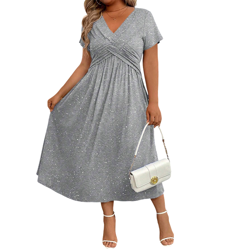 Valeria - Elegante glitterjurk met V-hals