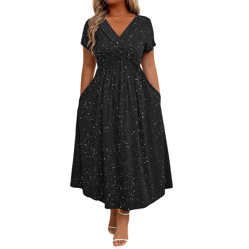 Valeria - Elegante glitterjurk met V-hals