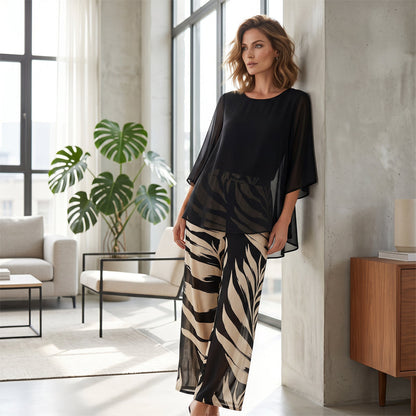 Amélie - Elegante tweedelige dames set met wijde broek