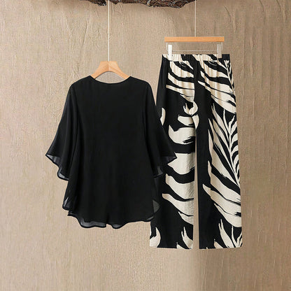 Amélie - Elegante tweedelige dames set met wijde broek