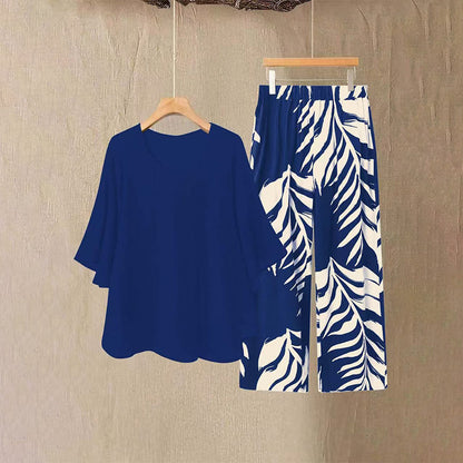 Amélie - Elegante tweedelige dames set met wijde broek