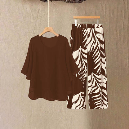 Amélie - Elegante tweedelige dames set met wijde broek
