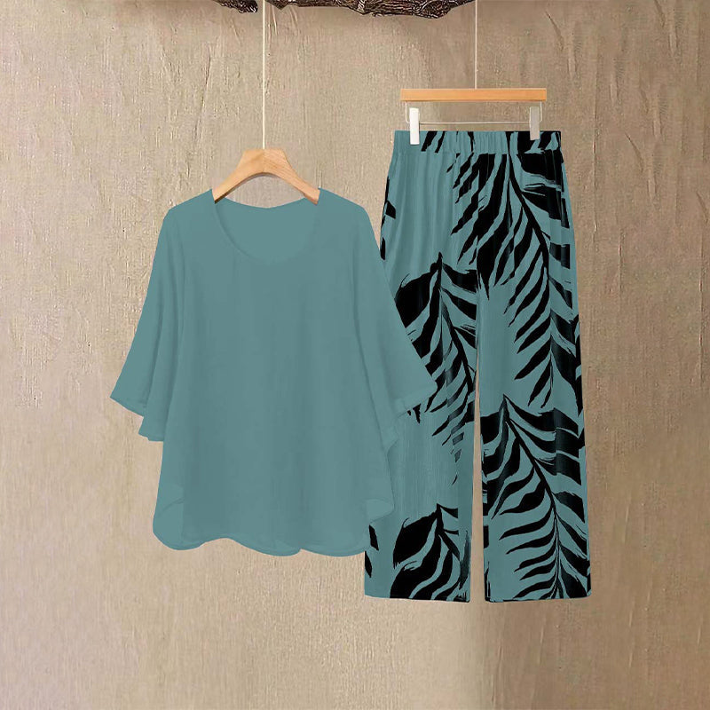 Amélie - Elegante tweedelige dames set met wijde broek