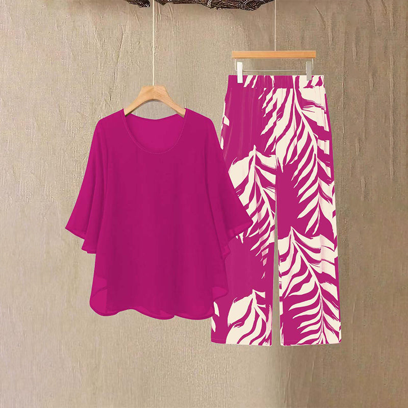 Amélie - Elegante tweedelige dames set met wijde broek