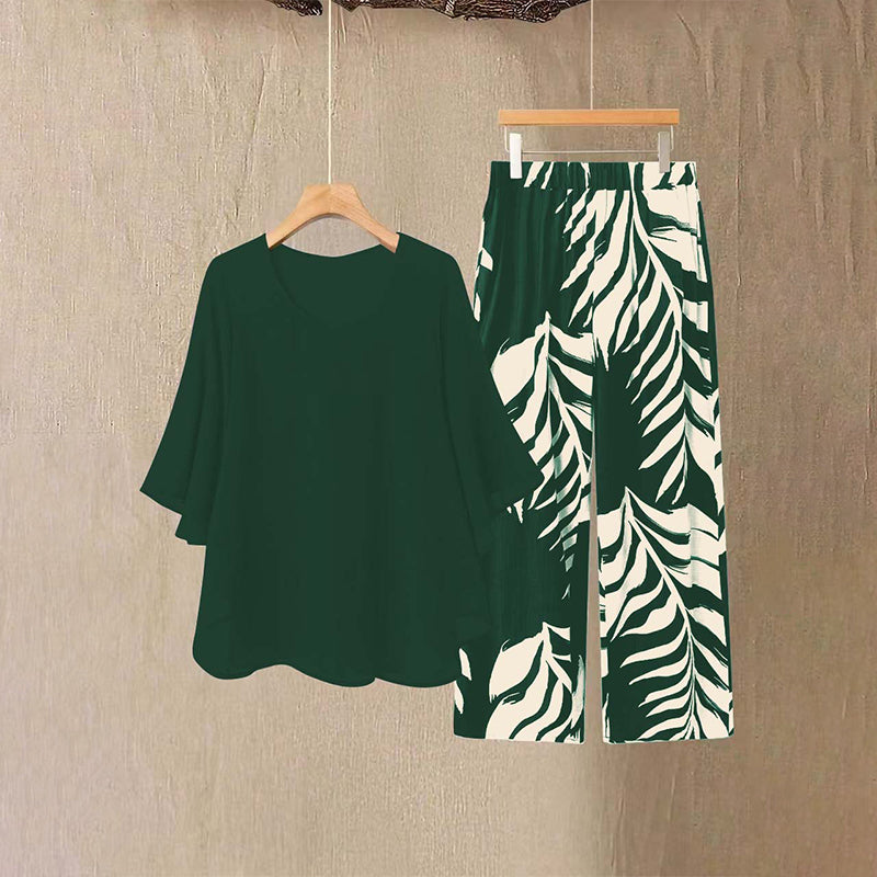 Amélie - Elegante tweedelige dames set met wijde broek