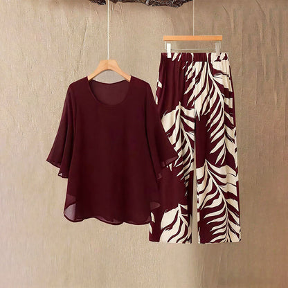 Amélie - Elegante tweedelige dames set met wijde broek