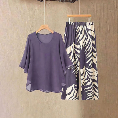 Amélie - Elegante tweedelige dames set met wijde broek